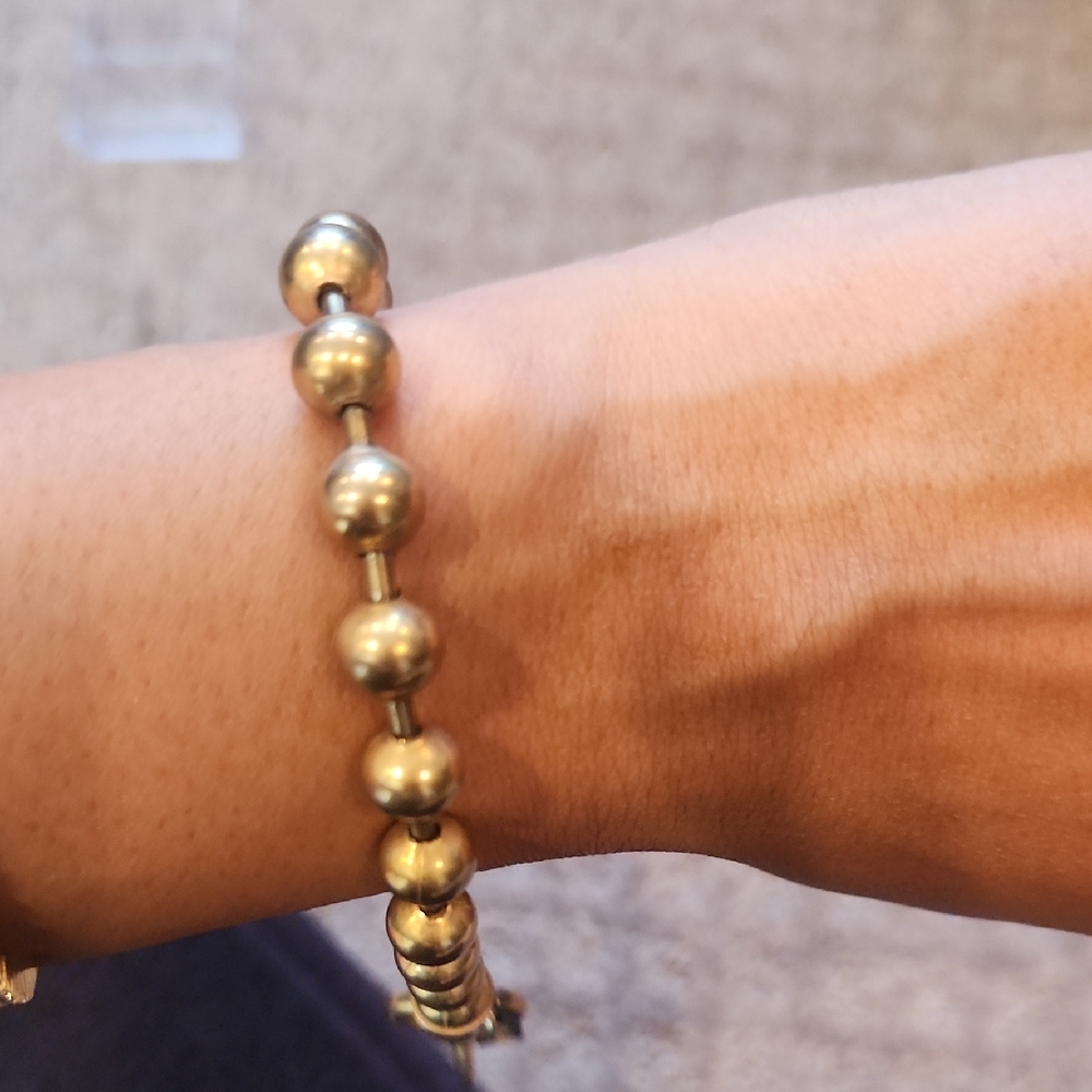 Coach Gold-Tone Ball Chain Bracelet with Lobster Clasp - Picture 4 of 5